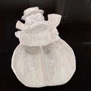 Vietri Snowman Serving Dish